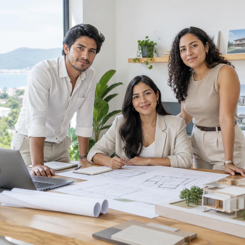 Equipo asesor inmobiliario de demostración